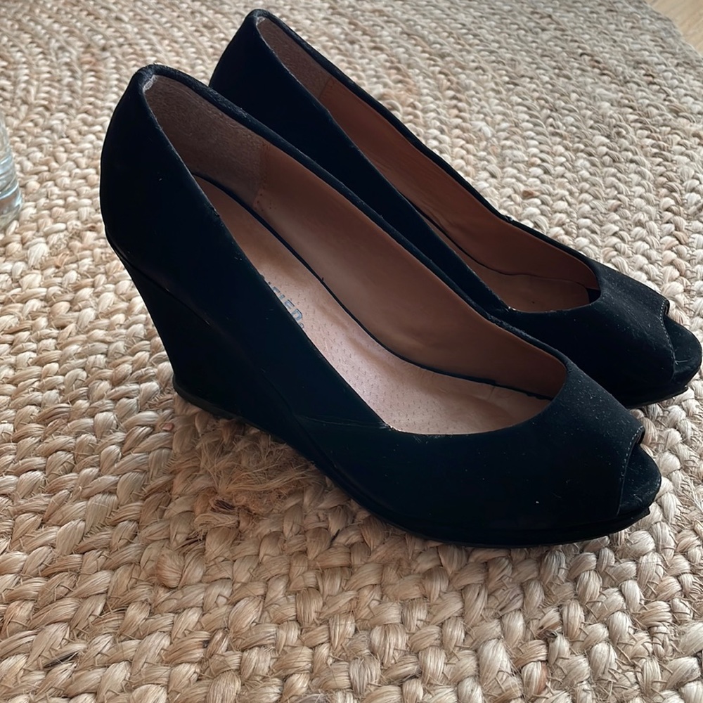 Black Suede Wedge heels